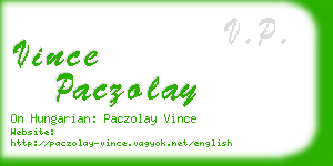 vince paczolay business card